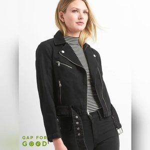 Gap Denim Motorcycle Jacket Superhero Zippers XS